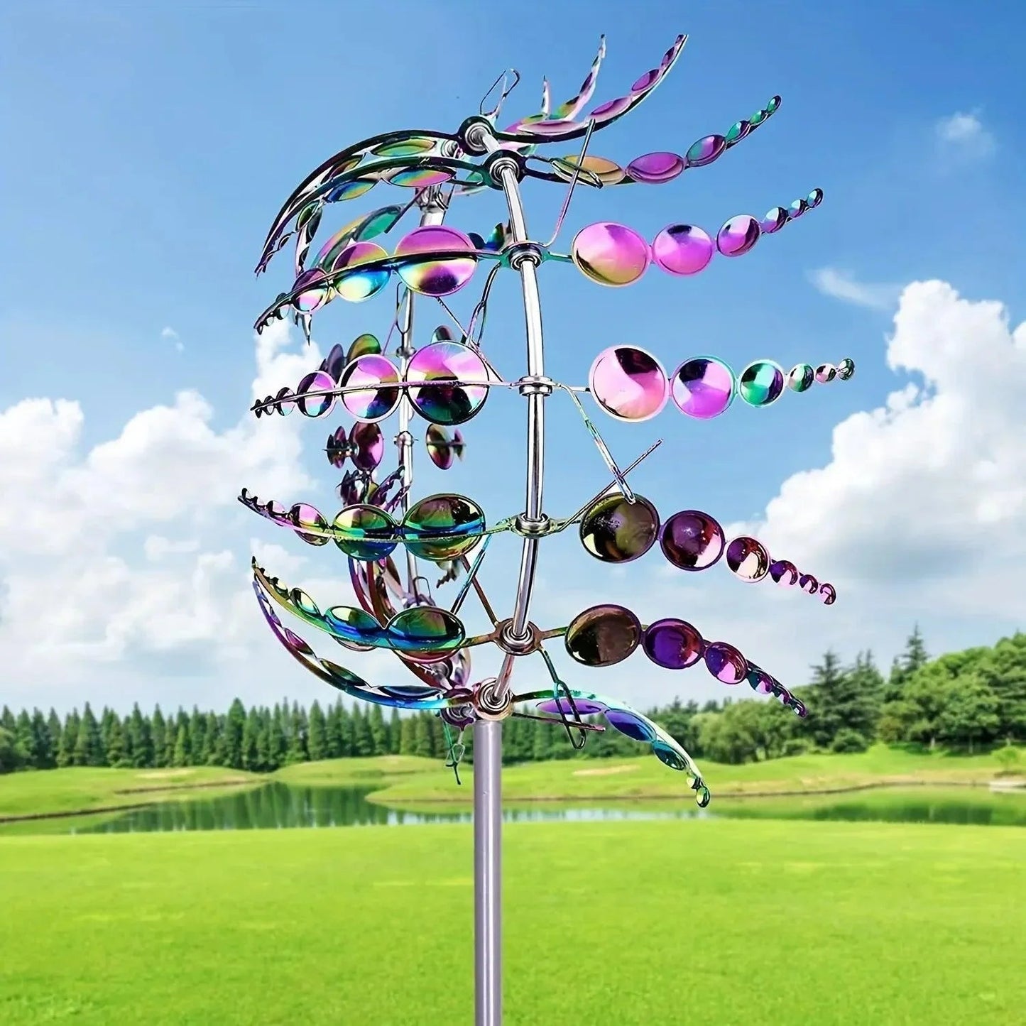 Tourbillon Éolien en Métal | Décoration Vibrante pour Jardin Extérieur