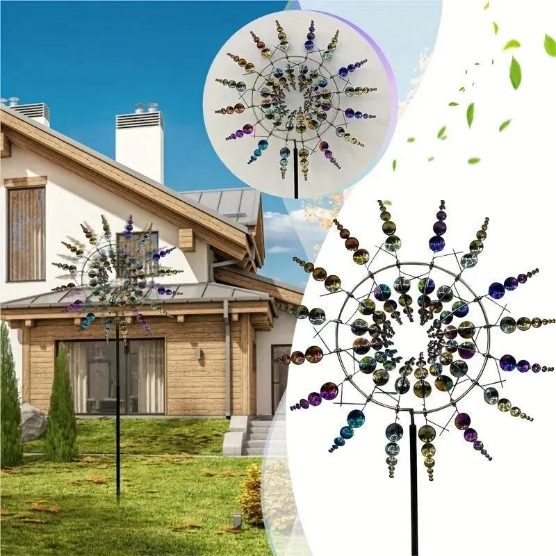 Tourbillon Éolien en Métal | Décoration Vibrante pour Jardin Extérieur