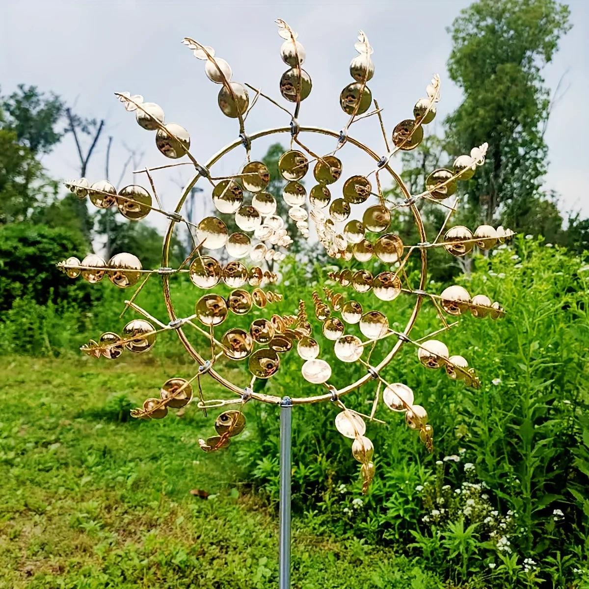 Tourbillon Éolien en Métal | Décoration Vibrante pour Jardin Extérieur