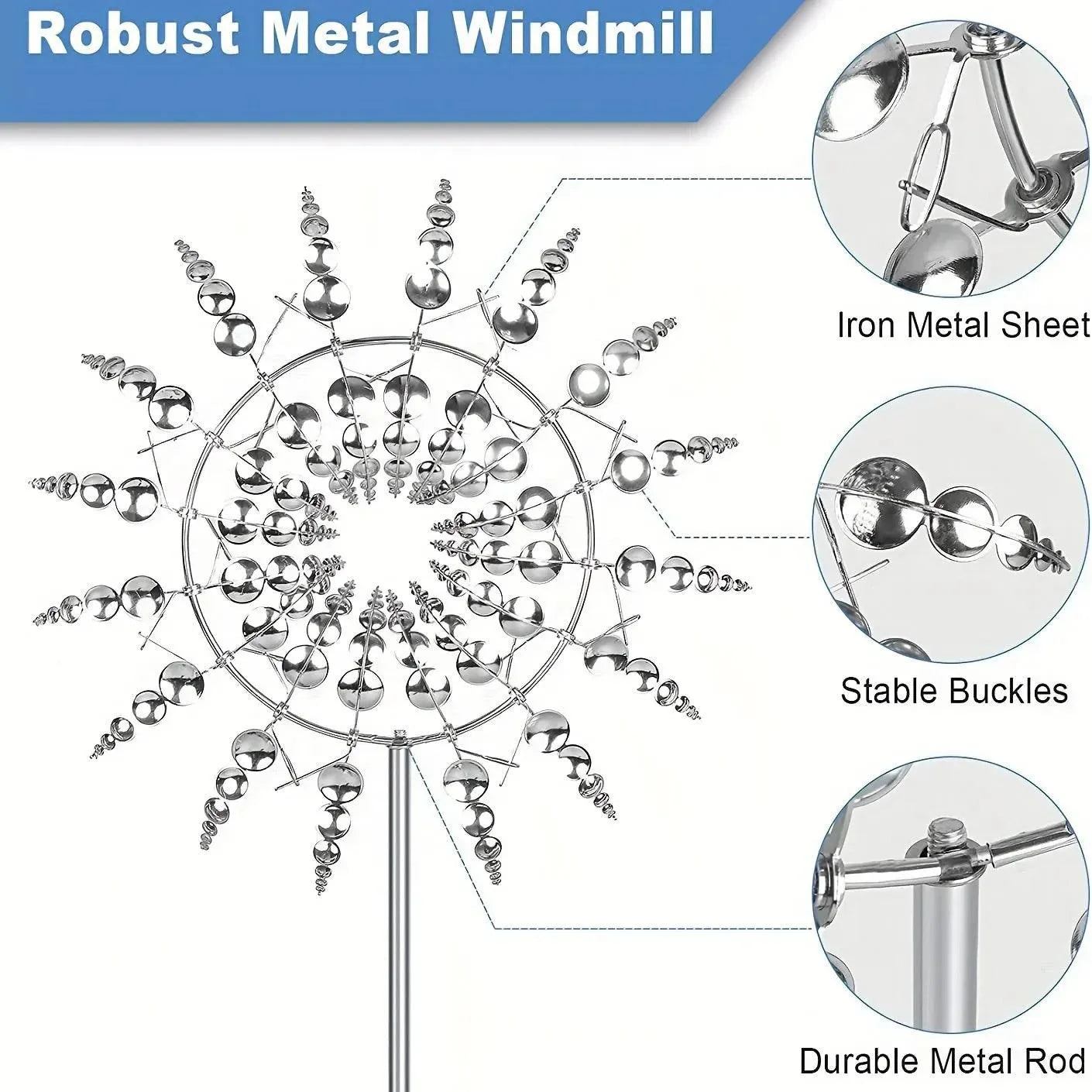 Tourbillon Éolien en Métal | Décoration Vibrante pour Jardin Extérieur