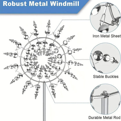 Tourbillon Éolien en Métal | Décoration Vibrante pour Jardin Extérieur
