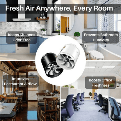 Extracteur d'air Silencieux et Efficace | Idéal pour Salles de Bain et Cuisines