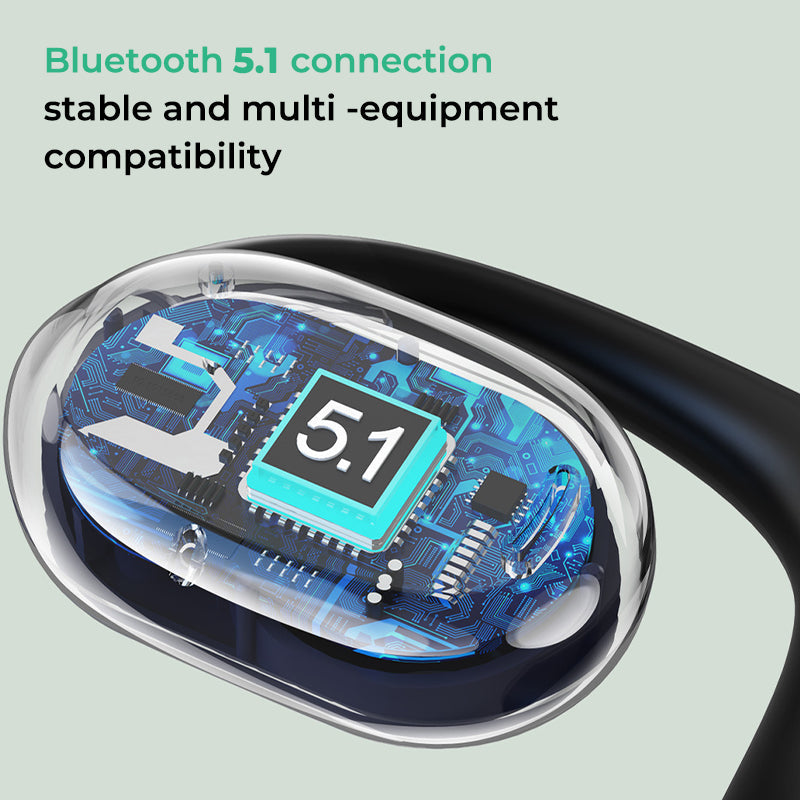 Casque Bluetooth Open Ear Léger | Confort et Sécurité pour Activités Extérieures