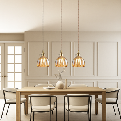 Lampe Suspendue en Verre Japonais | Design Minimaliste et Éclairage Chaleureux