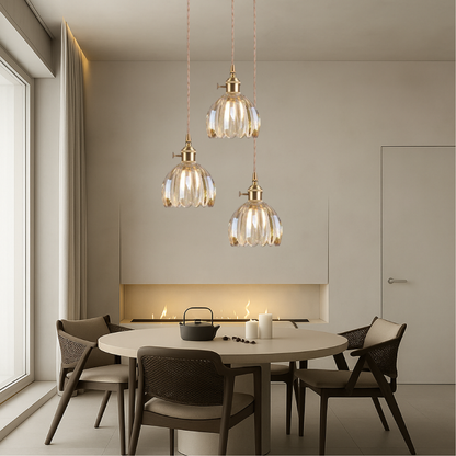 Lampe Suspendue en Verre Japonais | Design Minimaliste et Éclairage Chaleureux