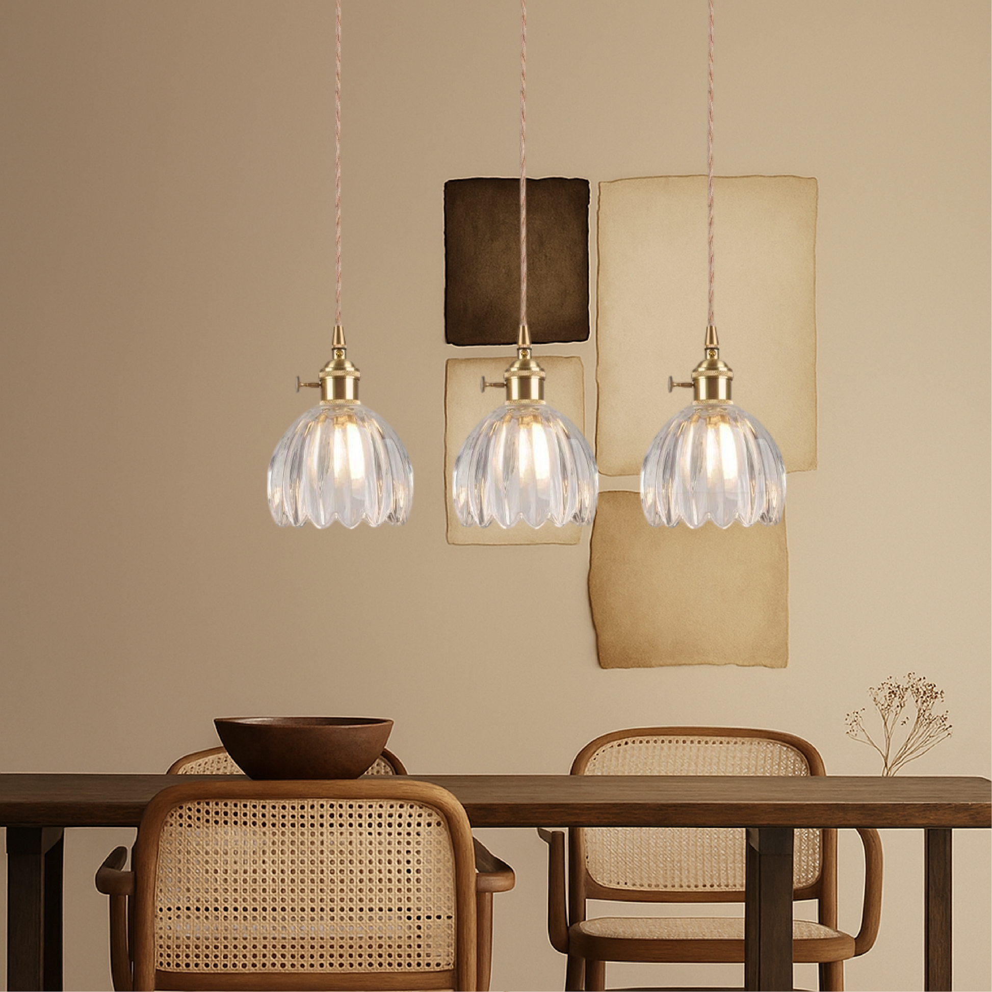 Lampe Suspendue en Verre Japonais | Design Minimaliste et Éclairage Chaleureux