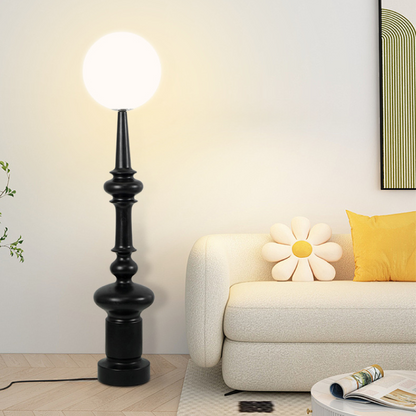 Lampe de Sol Bauhaus Noire | Élégance Géométrique et Atmosphère Chaleureuse