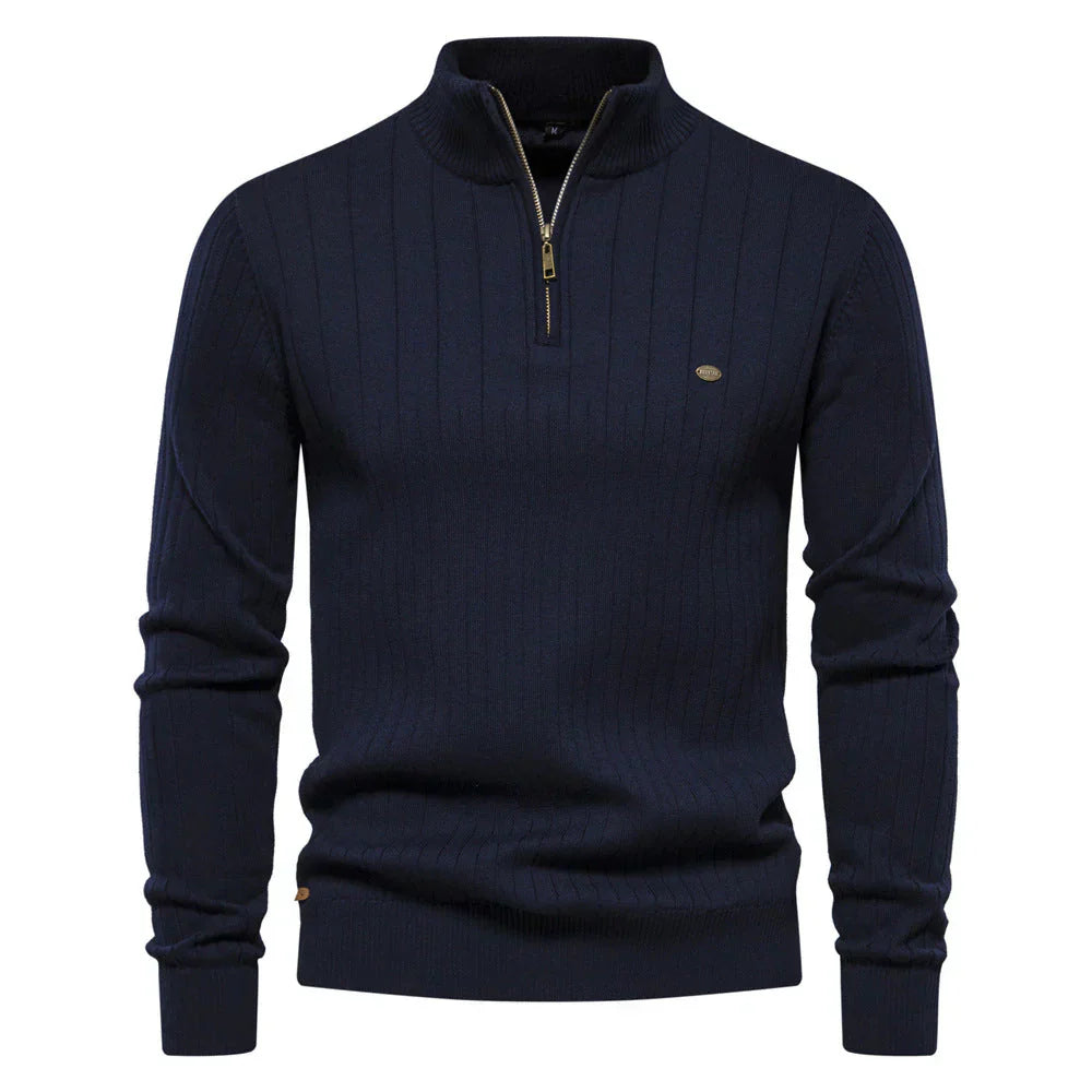 Pull Zippé Sophistiqué pour Hommes | Confort et Élégance pour l'Automne