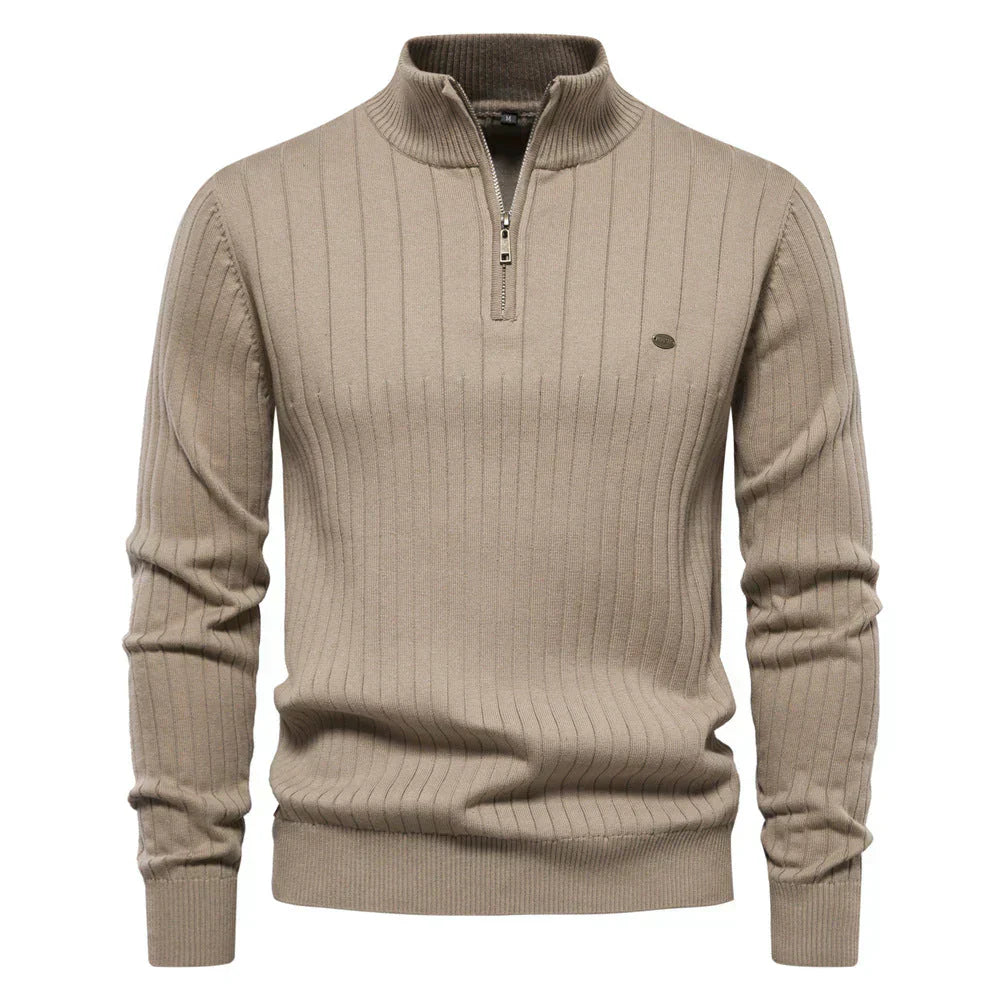 Pull Zippé Sophistiqué pour Hommes | Confort et Élégance pour l'Automne