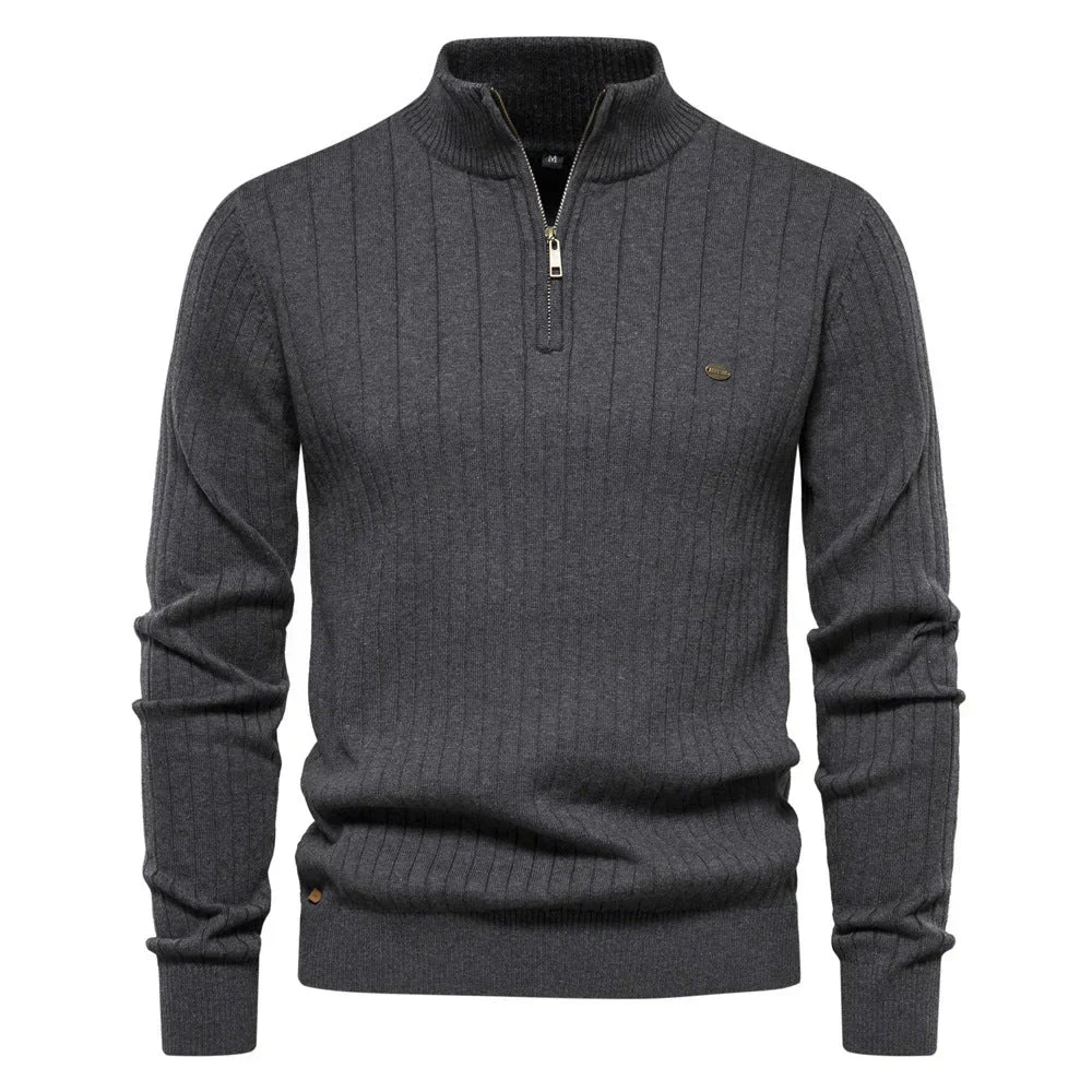 Pull Zippé Sophistiqué pour Hommes | Confort et Élégance pour l'Automne