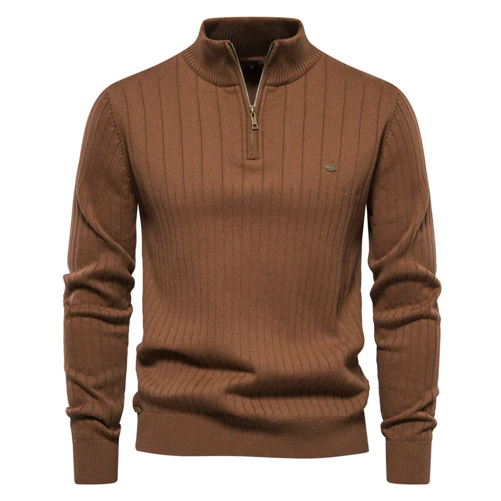 Pull Zippé Sophistiqué pour Hommes | Confort et Élégance pour l'Automne