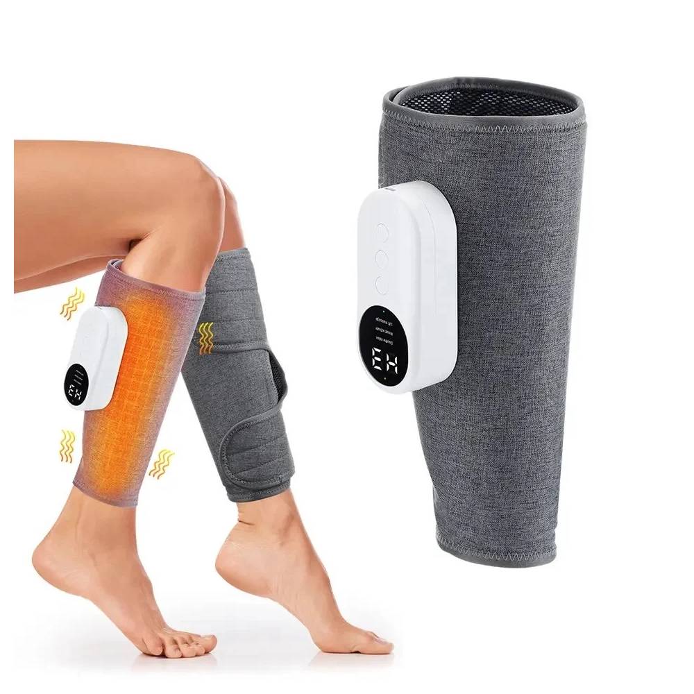 Massager de Jambes Chauffant Sans Fil | Thérapie par Compression d'Air Relaxante