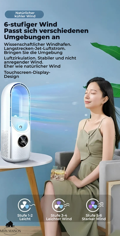 Refroidisseur d'air USB sans pales | Silencieux, 6 niveaux et humidification