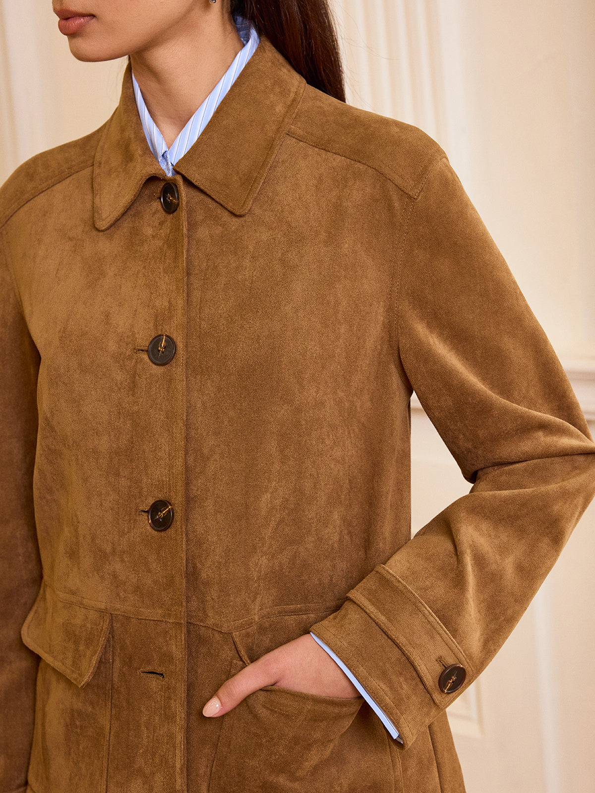 Blazer Suédé pour Femmes | Chaud et Élégant avec Col