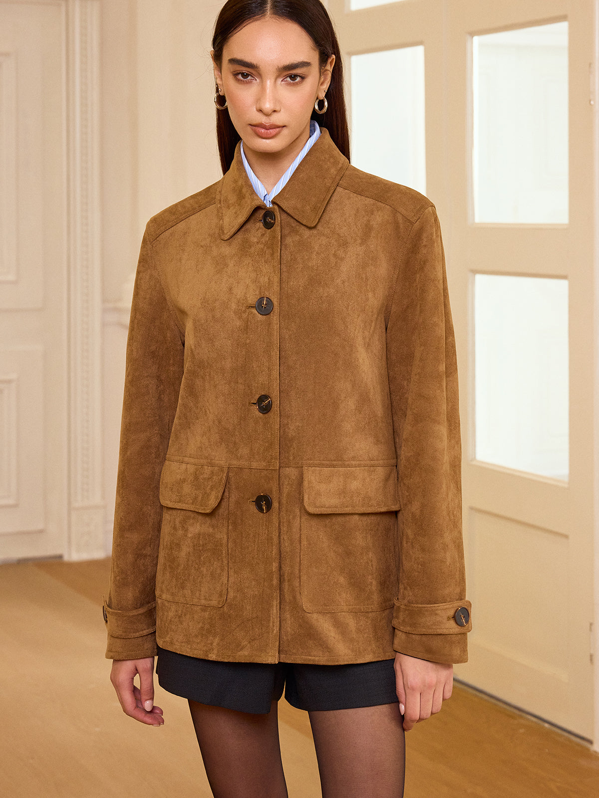 Blazer Suédé pour Femmes | Chaud et Élégant avec Col