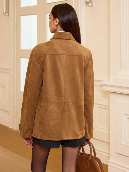 Blazer Suédé pour Femmes | Chaud et Élégant avec Col