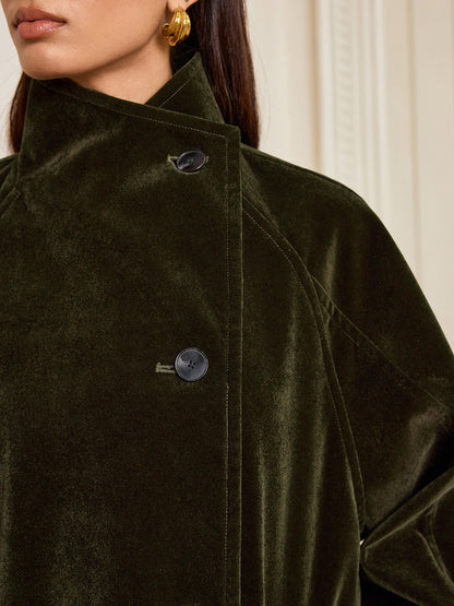 Manteau en Velours Chaud | Poches Pratiques et Sans Ceinture