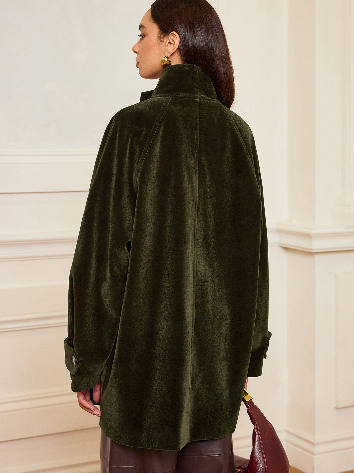 Manteau en Velours Chaud | Poches Pratiques et Sans Ceinture