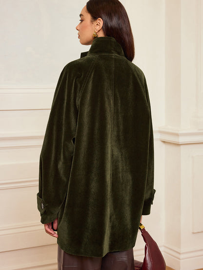 Manteau en Velours Chaud | Poches Pratiques et Sans Ceinture