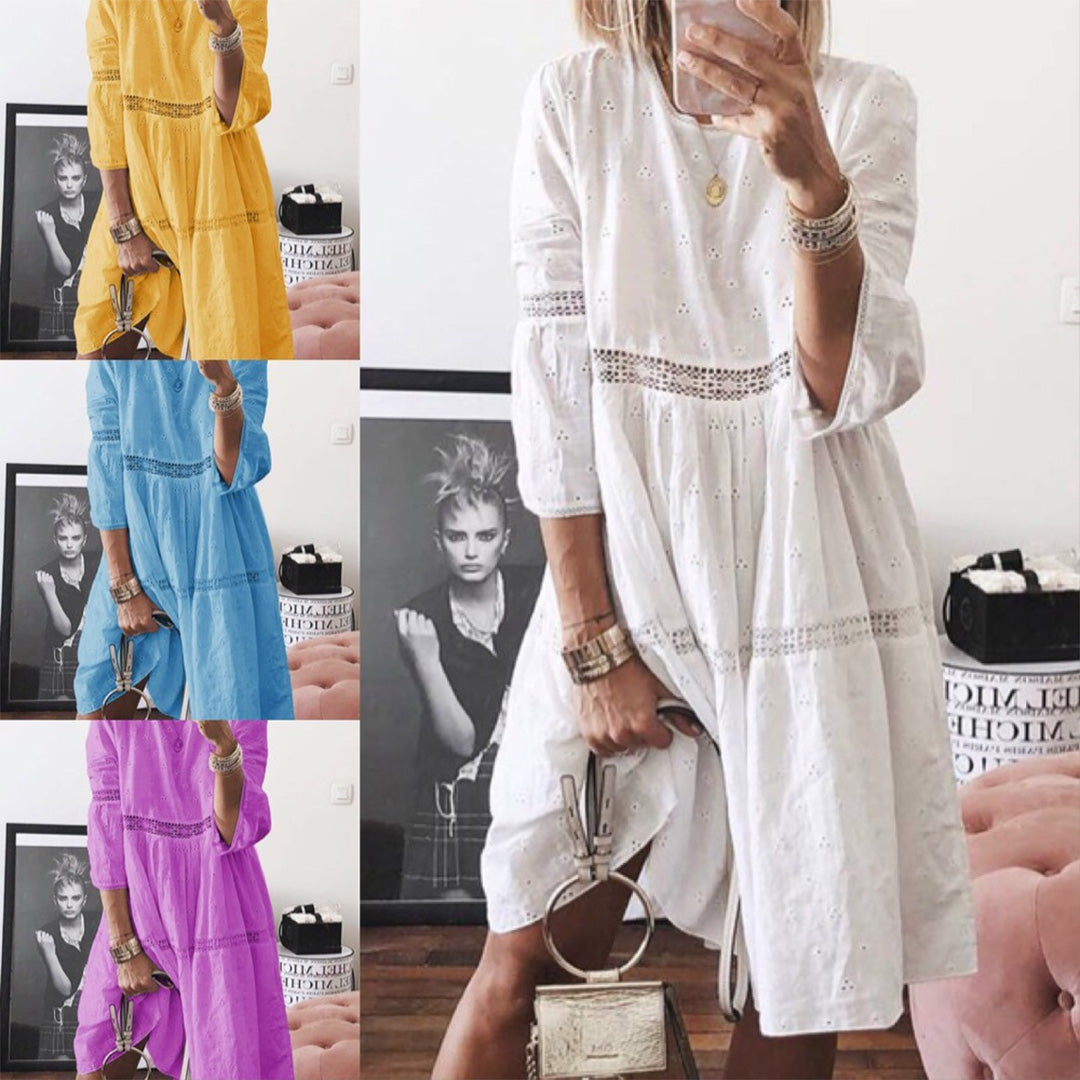 Robe d'été en Dentelle Élégante | Style Maxi Confortable et Décontracté