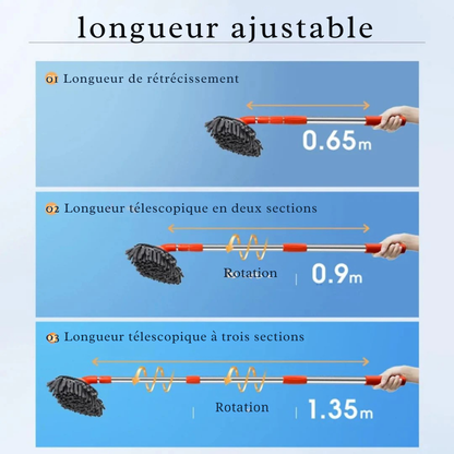 Brosse de Lavage Voiture Télescopique – Nettoyage Auto Facile et Sans Rayures