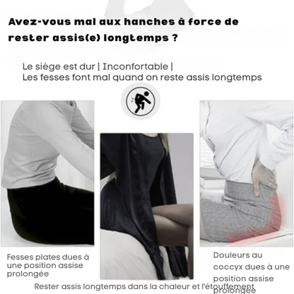 Coussin de siège ergonomique avec soutien lombaire pour bureau, voiture et voyages