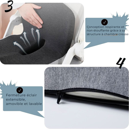 Coussin de siège ergonomique avec soutien lombaire pour bureau, voiture et voyages