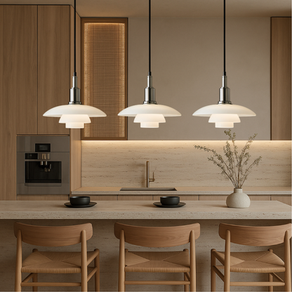 Lampe Suspendue Danoise à 2/3 Têtes | Design Épuré et Réglable
