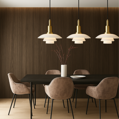 Lampe Suspendue Danoise à 2/3 Têtes | Design Épuré et Réglable