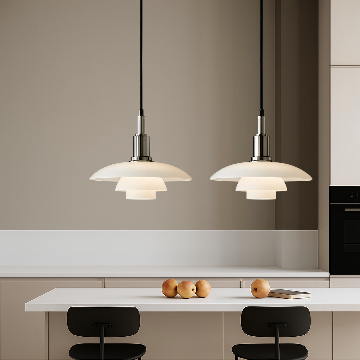 Lampe Suspendue Danoise à 2/3 Têtes | Design Épuré et Réglable