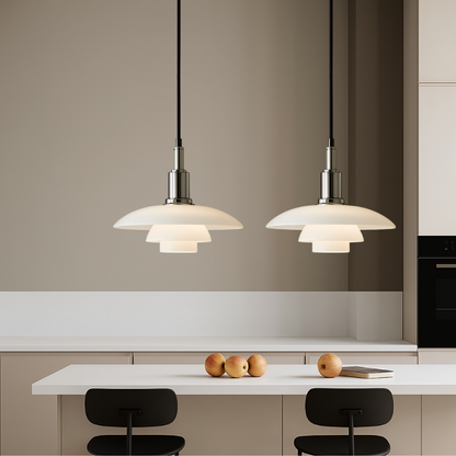 Lampe Suspendue Danoise à 2/3 Têtes | Design Épuré et Réglable