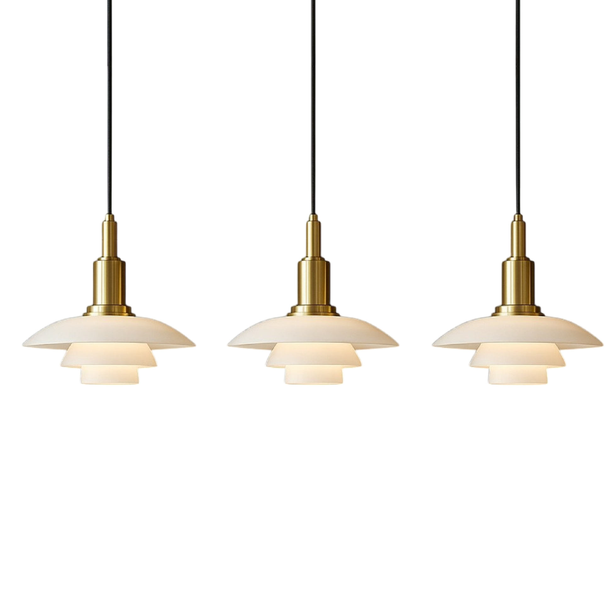 Lampe Suspendue Danoise à 2/3 Têtes | Design Épuré et Réglable