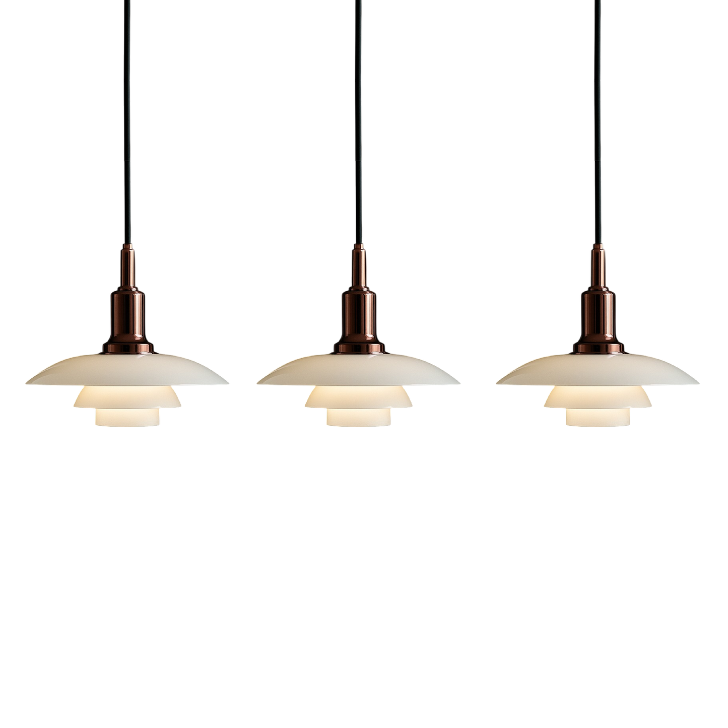 Lampe Suspendue Danoise à 2/3 Têtes | Design Épuré et Réglable