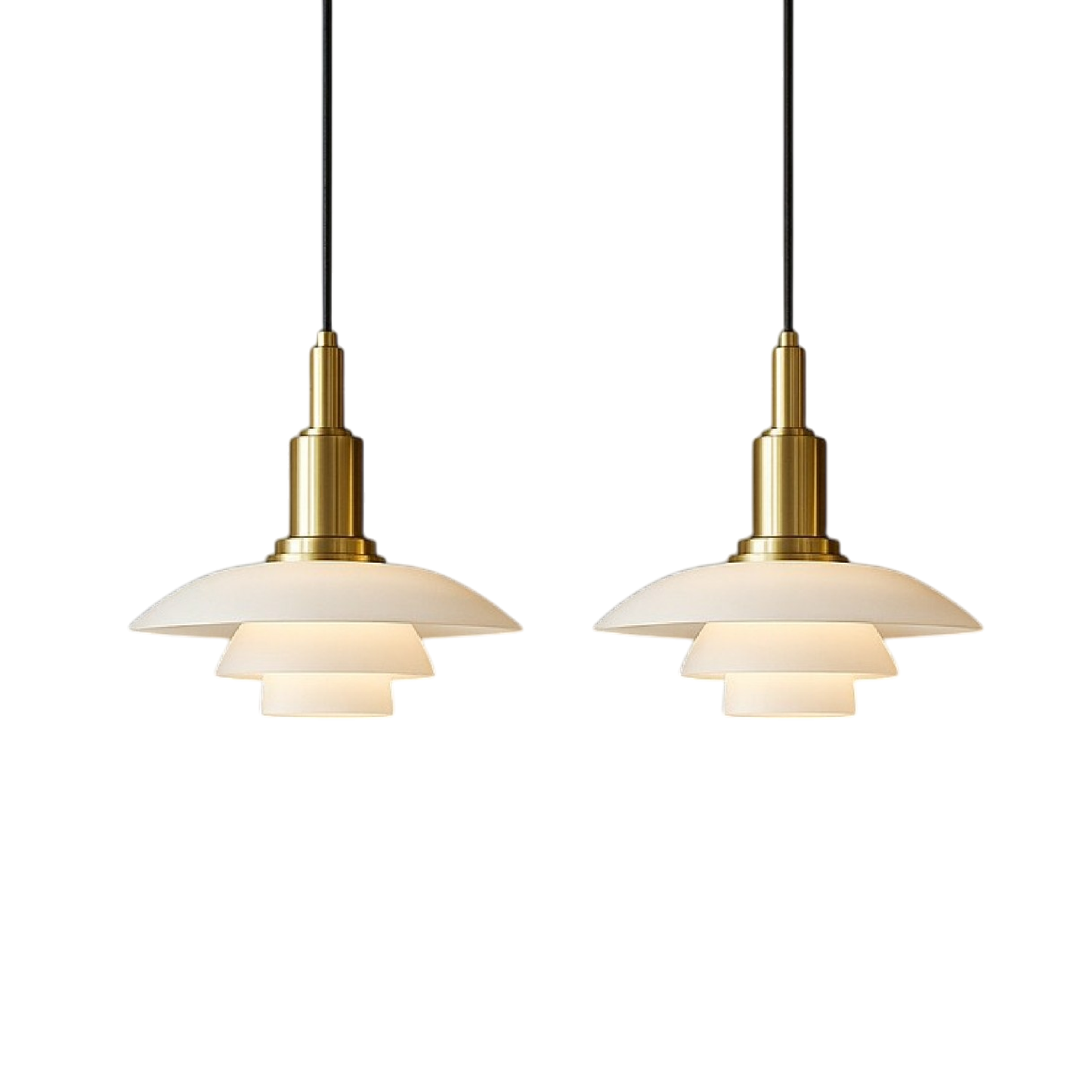 Lampe Suspendue Danoise à 2/3 Têtes | Design Épuré et Réglable