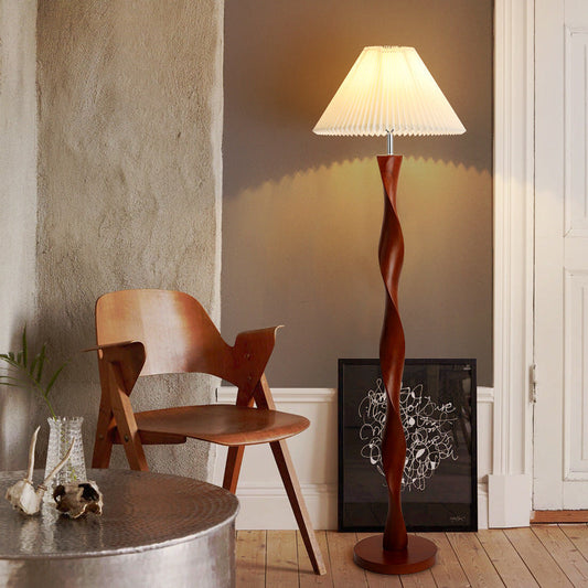 Lampe de Sol en Noyer Japonais | Design Contemporain et Élégant