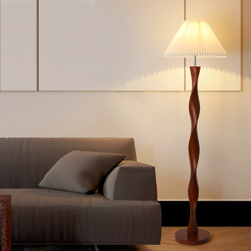 Lampe de Sol en Noyer Japonais | Design Contemporain et Élégant