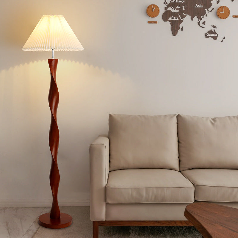 Lampe de Sol en Noyer Japonais | Design Contemporain et Élégant