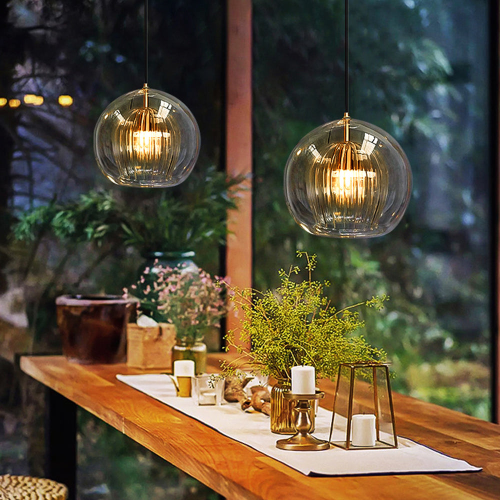 Suspension Ambre Élégante pour Intérieur | Design Raffiné et Éclairage Ajustable