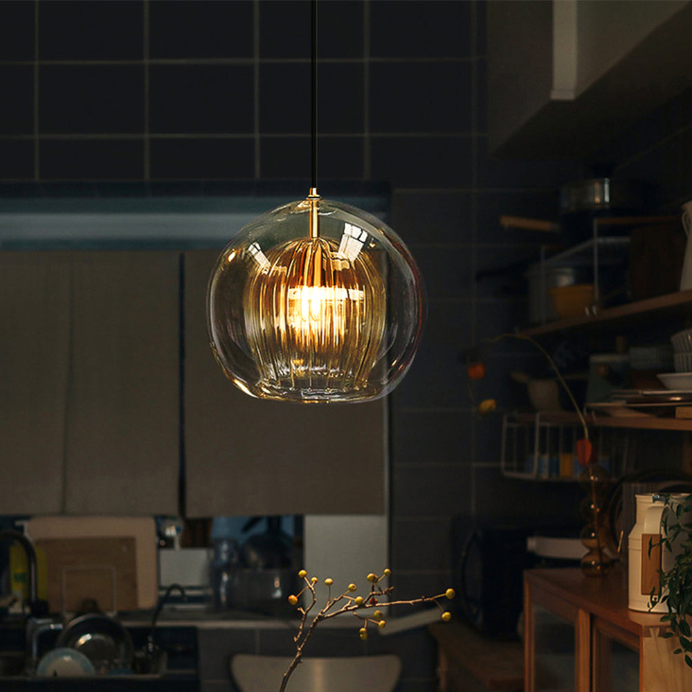 Suspension Ambre Élégante pour Intérieur | Design Raffiné et Éclairage Ajustable