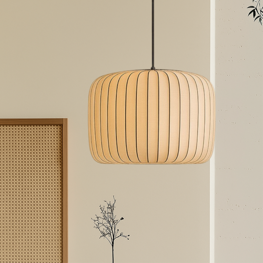 Lampe Suspendue en Soie | Élégance Contemporaine et Réglable