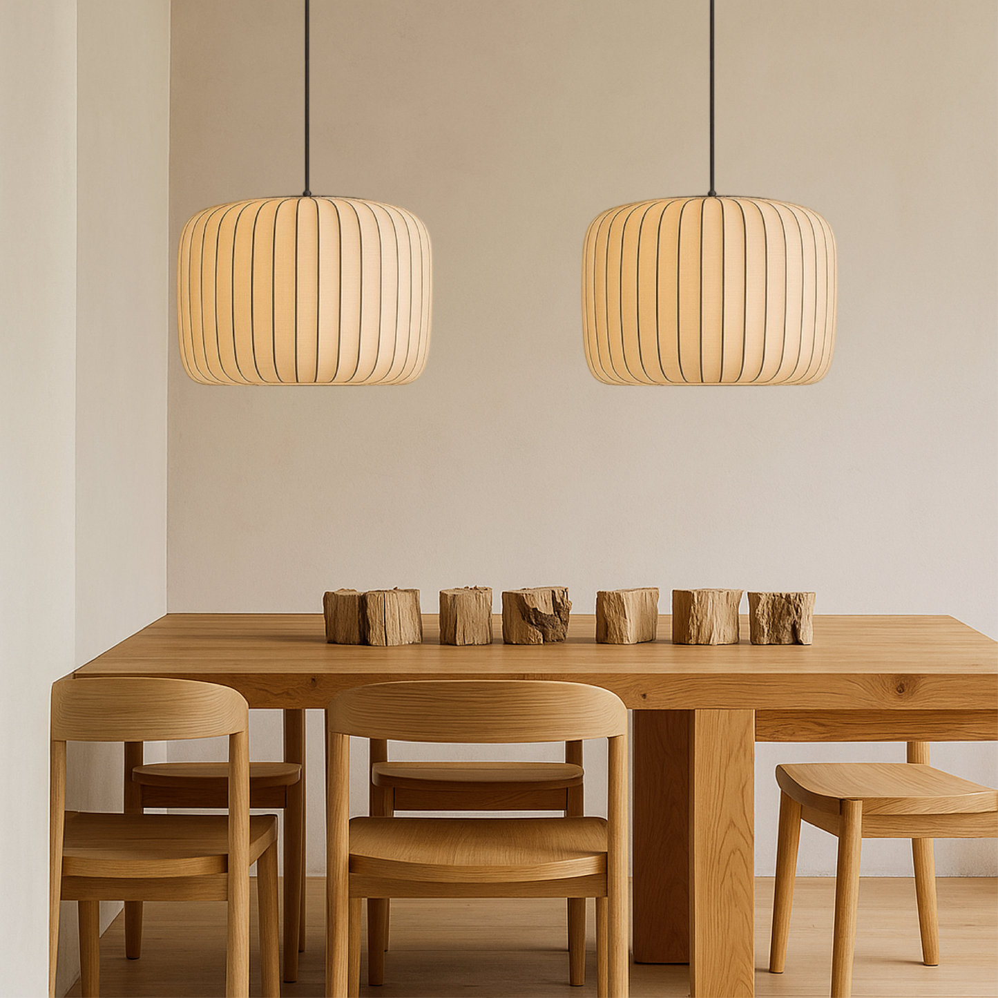 Lampe Suspendue en Soie | Élégance Contemporaine et Réglable