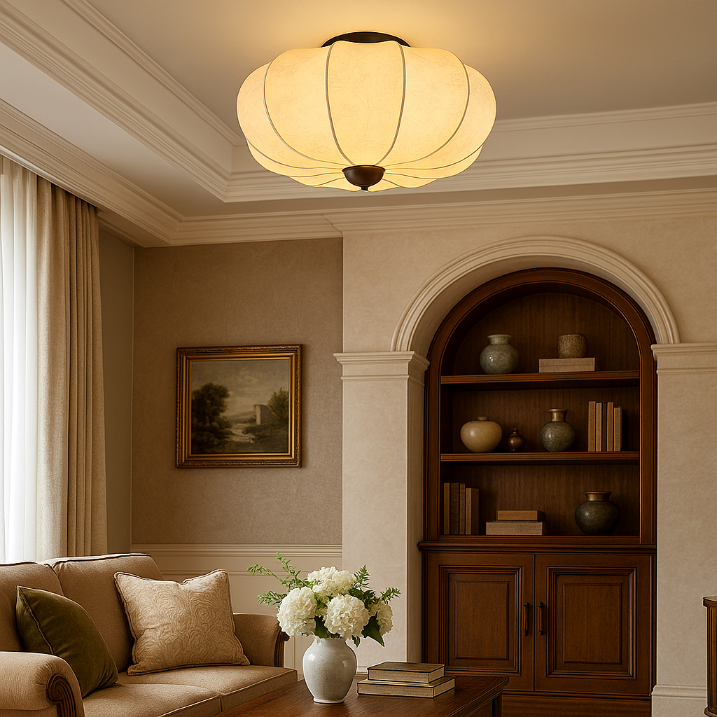 Lampe de Plafond Médiévale en Soie | Élégante et Accueillante pour Votre Intérieur