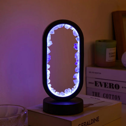 Lampe en Améthyste Naturelle | Lueur Apaisante pour Espaces Tranquilles