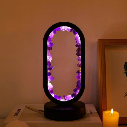 Lampe en Améthyste Naturelle | Lueur Apaisante pour Espaces Tranquilles