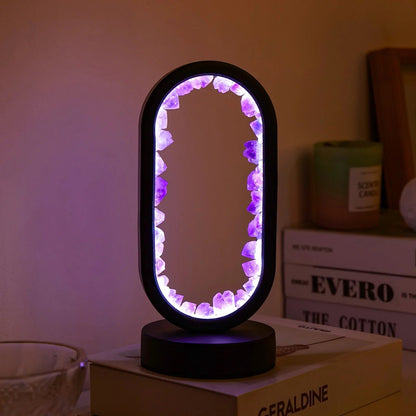 Lampe en Améthyste Naturelle | Lueur Apaisante pour Espaces Tranquilles