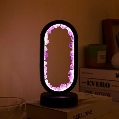 Lampe en Améthyste Naturelle | Lueur Apaisante pour Espaces Tranquilles