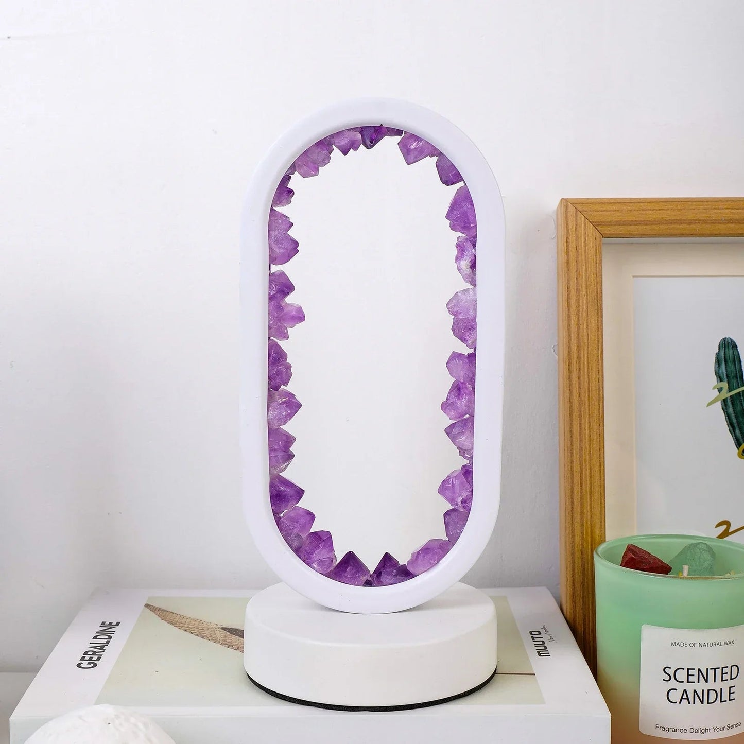 Lampe en Améthyste Naturelle | Lueur Apaisante pour Espaces Tranquilles