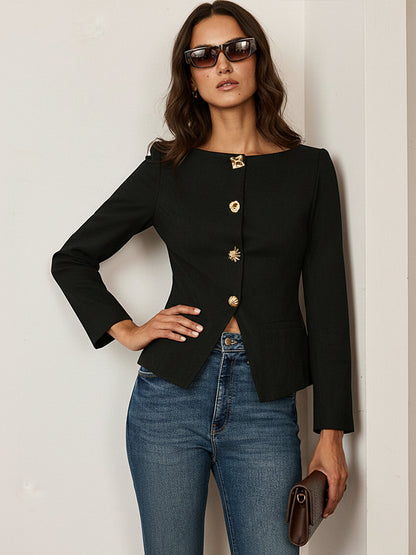 Veste en Suédine Ajustée | Manches Longues et Élasticité Légère