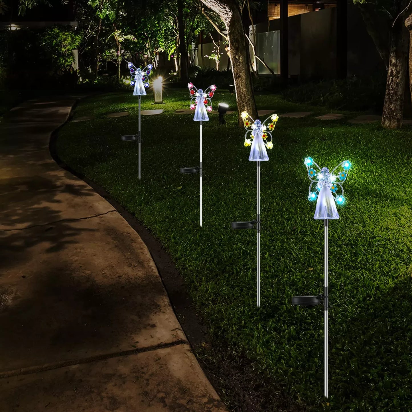 Lampe Solaire Ange LED | Éclairage Apaisant pour Jardin