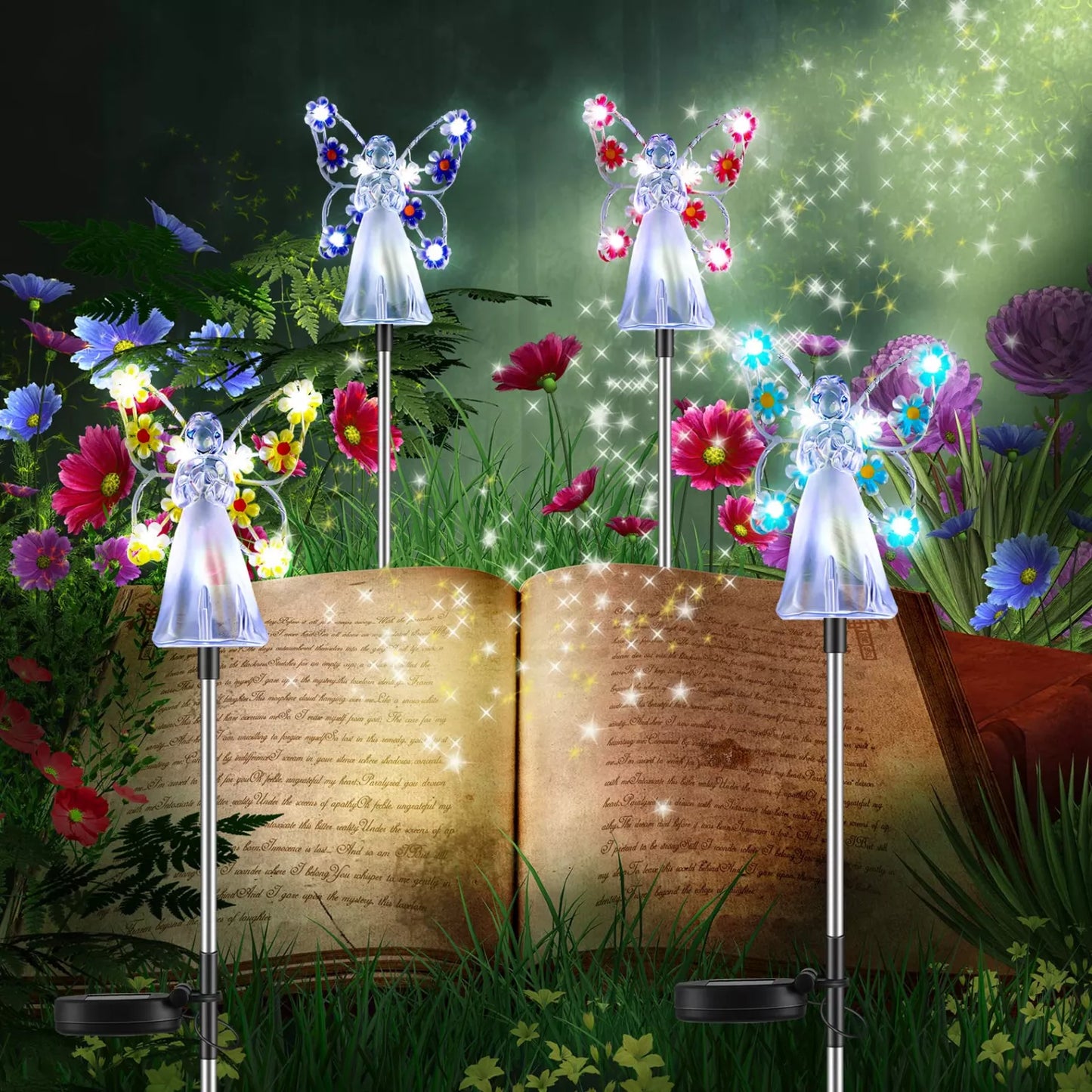 Lampe Solaire Ange LED | Éclairage Apaisant pour Jardin